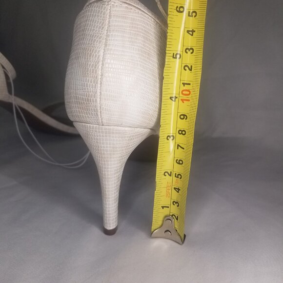 Impo Women 11M 3" High Heel Ankle Strap Open Toe Sandal Leopard Beige Ivory Shee - Picture 15 of 15